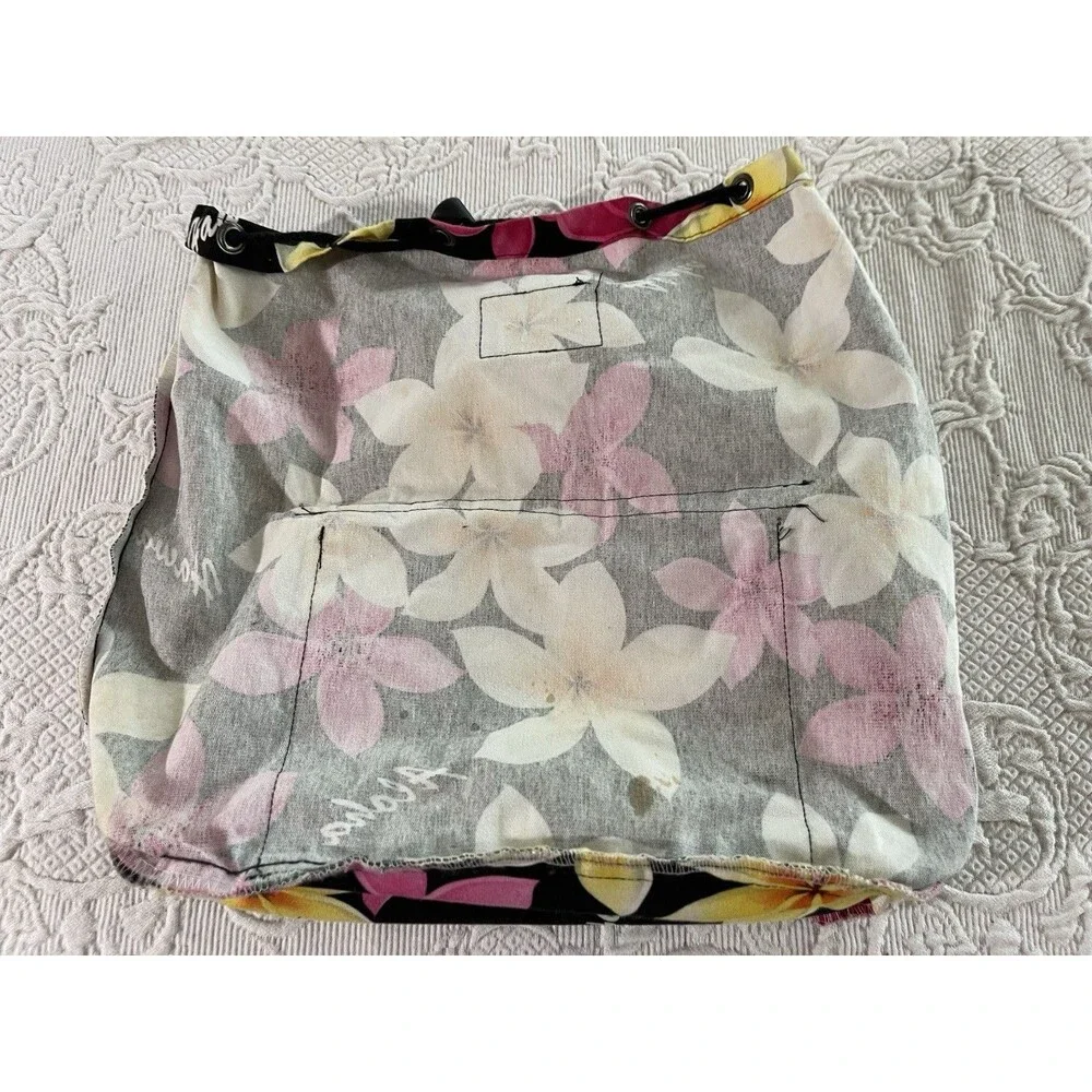 Vtg Island Aloha Wear Plumeria Floral Backpack Made in Hawaii Colorful